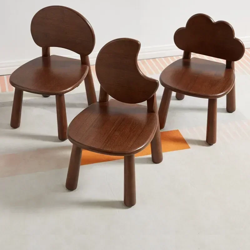 Ebiju Solid Wood Small Stool Children's Low Stool Living Room Study Chair Student Chair Backrest Wooden for kids