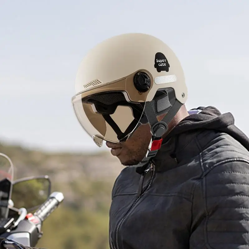 Bicycle Safety Helmet 3C Certified Electric Vehicle Helmet Unisex Battery Vehicle Helmet Motorcycle Riding Half Helmet 2
