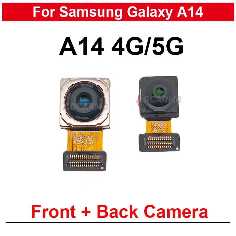 Fotocamera Anteriore per Samsung Galaxy A146 A14 5G 4G A145F, Modulo Fotocamera Posteriore UltraWide Macro Principale con Cavo Flessibile 50MP 5MP 2MP