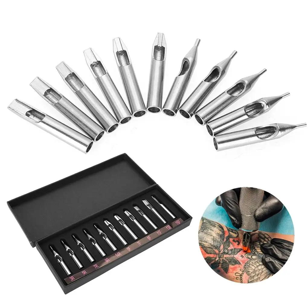 11 Pieces Tattoos Tips Skin Art Nozzle Convenience Fine Workmanship Makeup Supplies Workshop Accessories Skins Needle Tips Kit tattoo microblading needles disposable tattoo tips