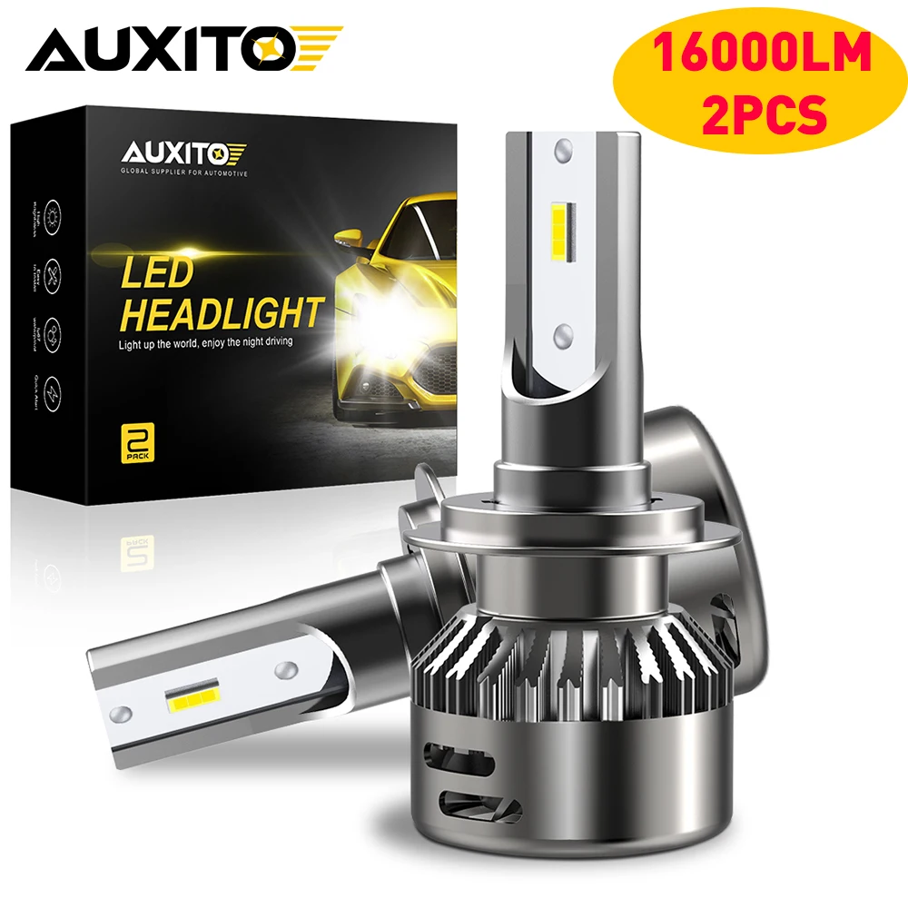 AUXITO 2Pcs H7 Led Headlight 16000LM H1 H8 H11 HB3 9005 HB4 9006