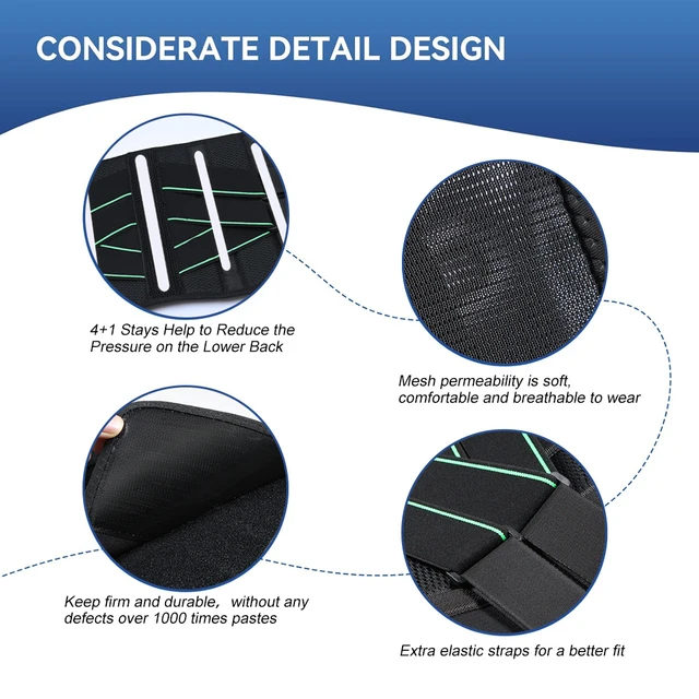 1PCS Compression Back Brace - Lumbar Support Belt for Herniated Disc,Workout,Heavy Lifting,Posture Correction (Men & Women) 3