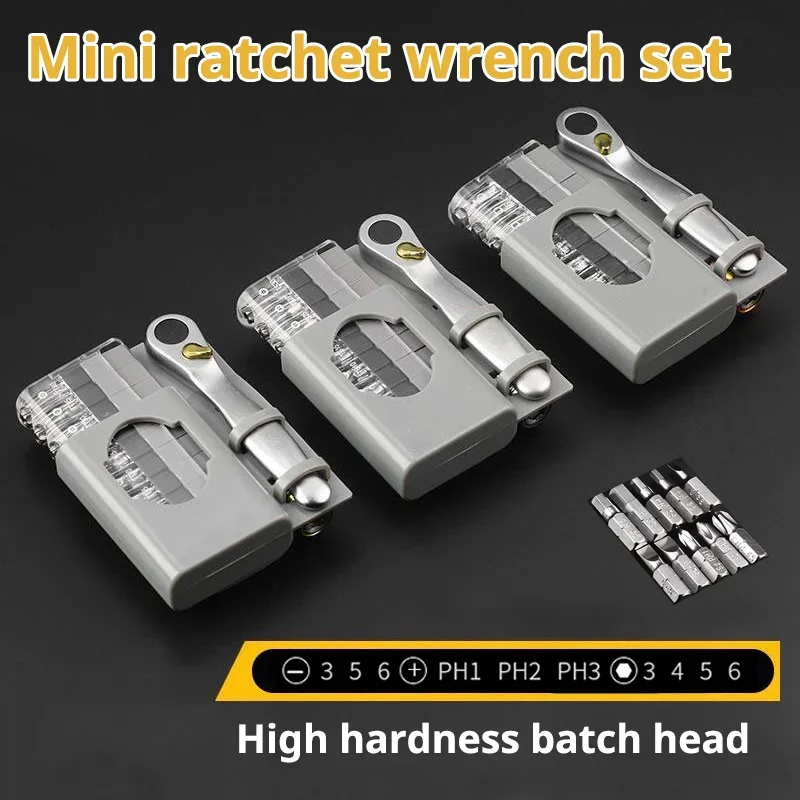 Multifunctional Mini Ratchet Wrench Screwdriver 10 Batches Bit Set Special Shaped Lotted Phillips Screwdriver Portable Hand Tools screwdriver set