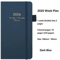 2026 Agenda Journal & Planner - Pocket - Sized Daily, Weekly & Monthly Organizer (Navy Blue)