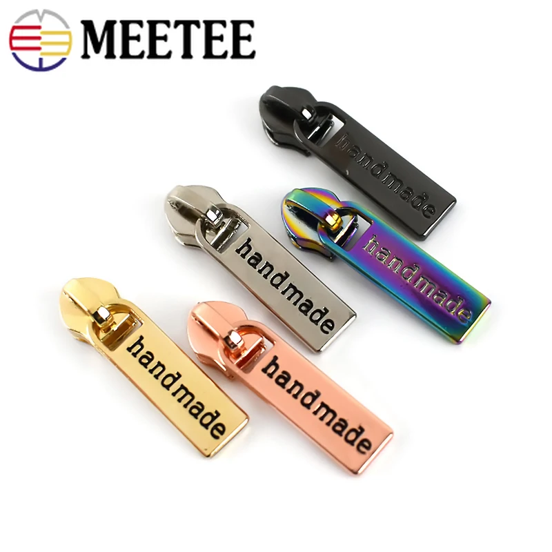 10pcs Meetee Handmade Zipper Sliders for 5# Nylon Zippers Garment Bag Zip Head Puller Repair Kits DIY Sewing Accessories