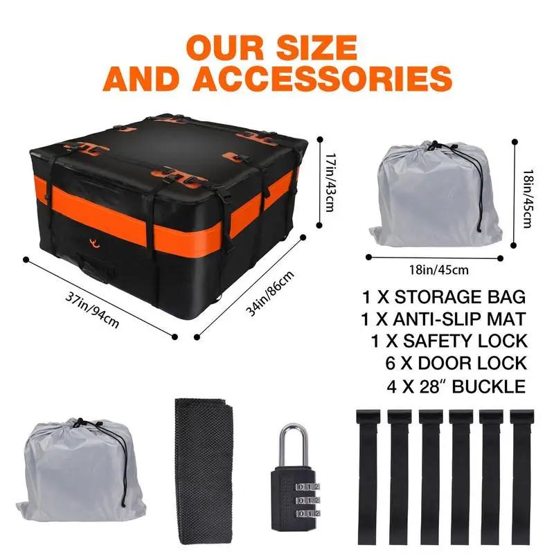 115*80*35CM Roof Rack Bag PVC Waterproof Car Luggage Carrier Storage  Foldable Travel Bag with Anti-Slip Mat SUV Van Accessories - AliExpress