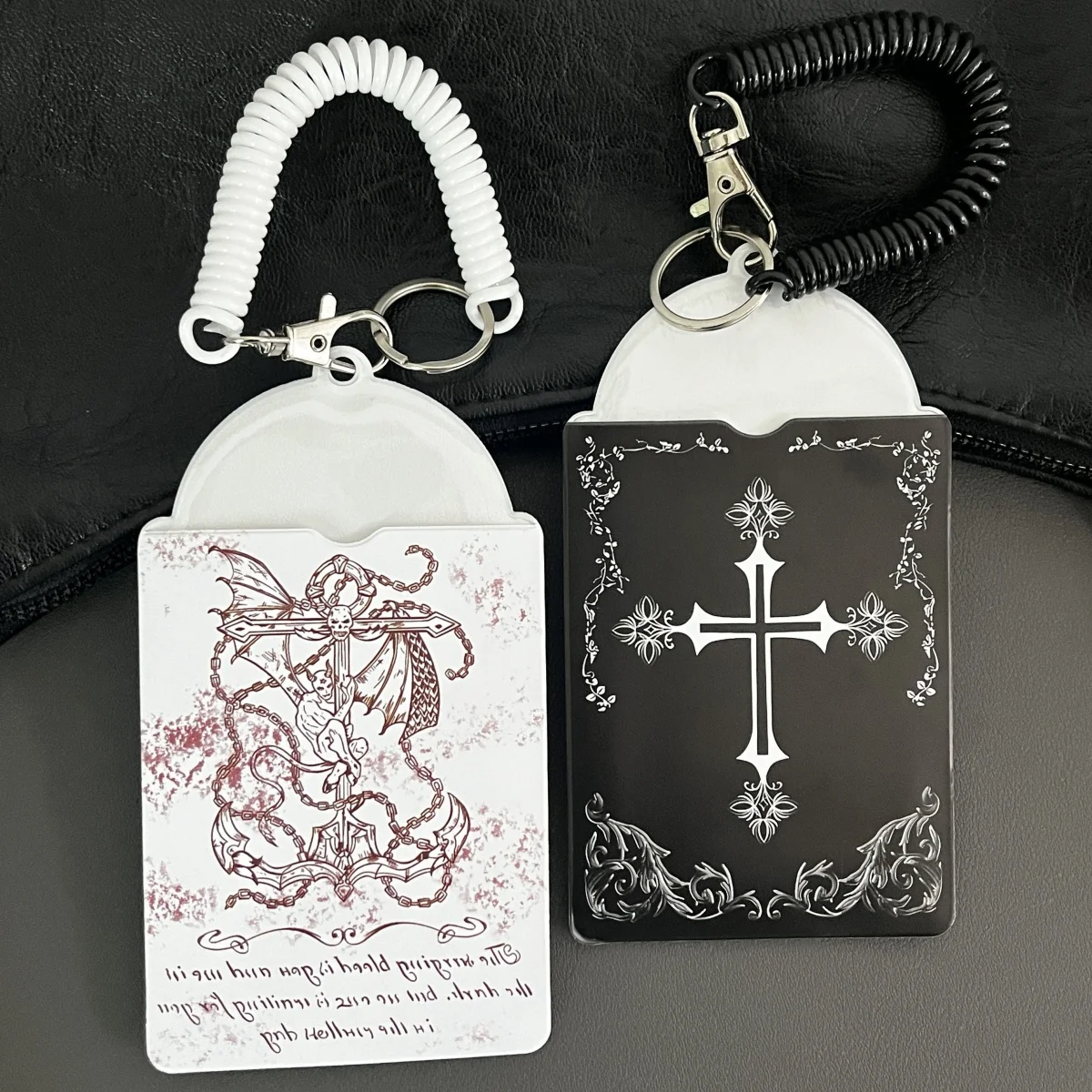 Photocard Holder Gothic Style Black White Cross K-Pop Photo  Gothic Cross Business Card Holder main image 0