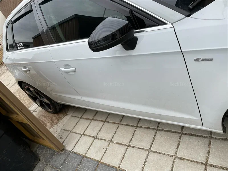 Für Audi A3 S3 8V RS3 2013-2019 Seite Assist Kappen Top Qualität ABS Rückspiegel Carbon Look helle Schwarz Seite Abdeckungen Kappe – Detail 27