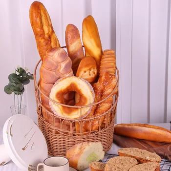 시뮬레이션 빵 바게트 음식 모델 베이킹 샵 창 디스플레이, 부드러운 향기, 리바운드 모델 룸 사진 소품 FCYY-068, 1PC
