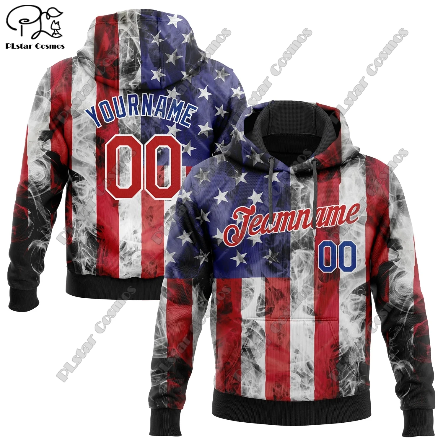 New Custom Hoodie Collection 3D Printed American Flag Pattern Hoodie Women Men Casual Team Gifts