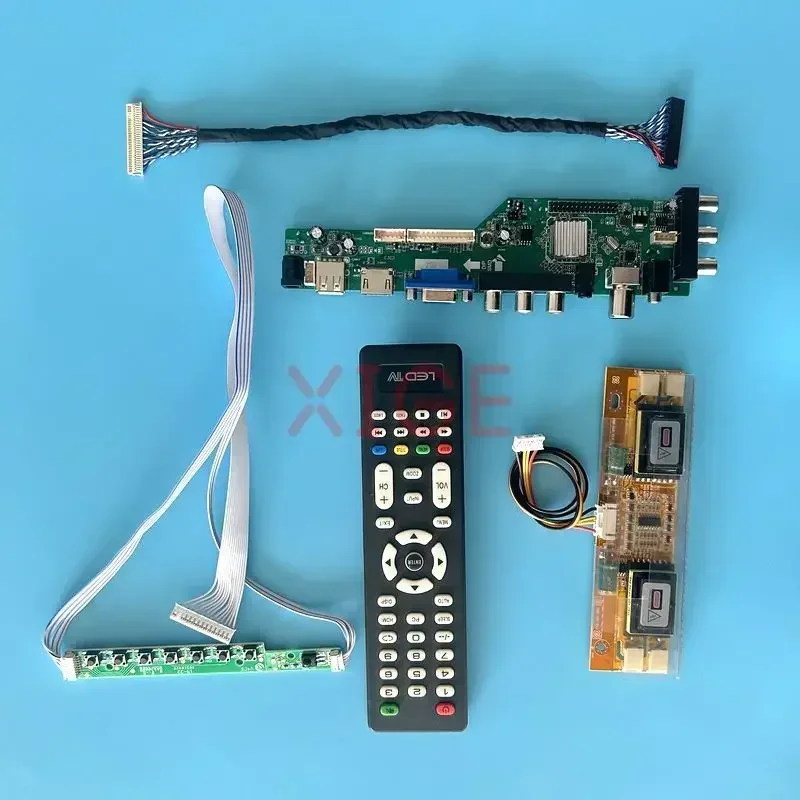 

For LTM220M1 LTM220M2 M220EW01 M201EW02 Driver Board DVB Digital Signal Kit Screen LVDS-30Pin 4CCFL 1680*1050 USB+HDMI+VGA+AV+IR