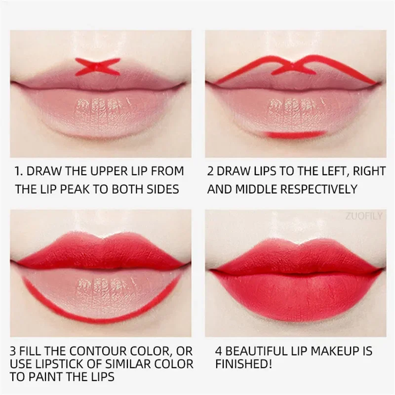 Batom Matte 2 em 1 em Lápis com Ponta Dupla, Delineador Labial em Pasta, Longa Duração, À Prova D'Água, Ideal para Maquiagem Feminina_voghion.com