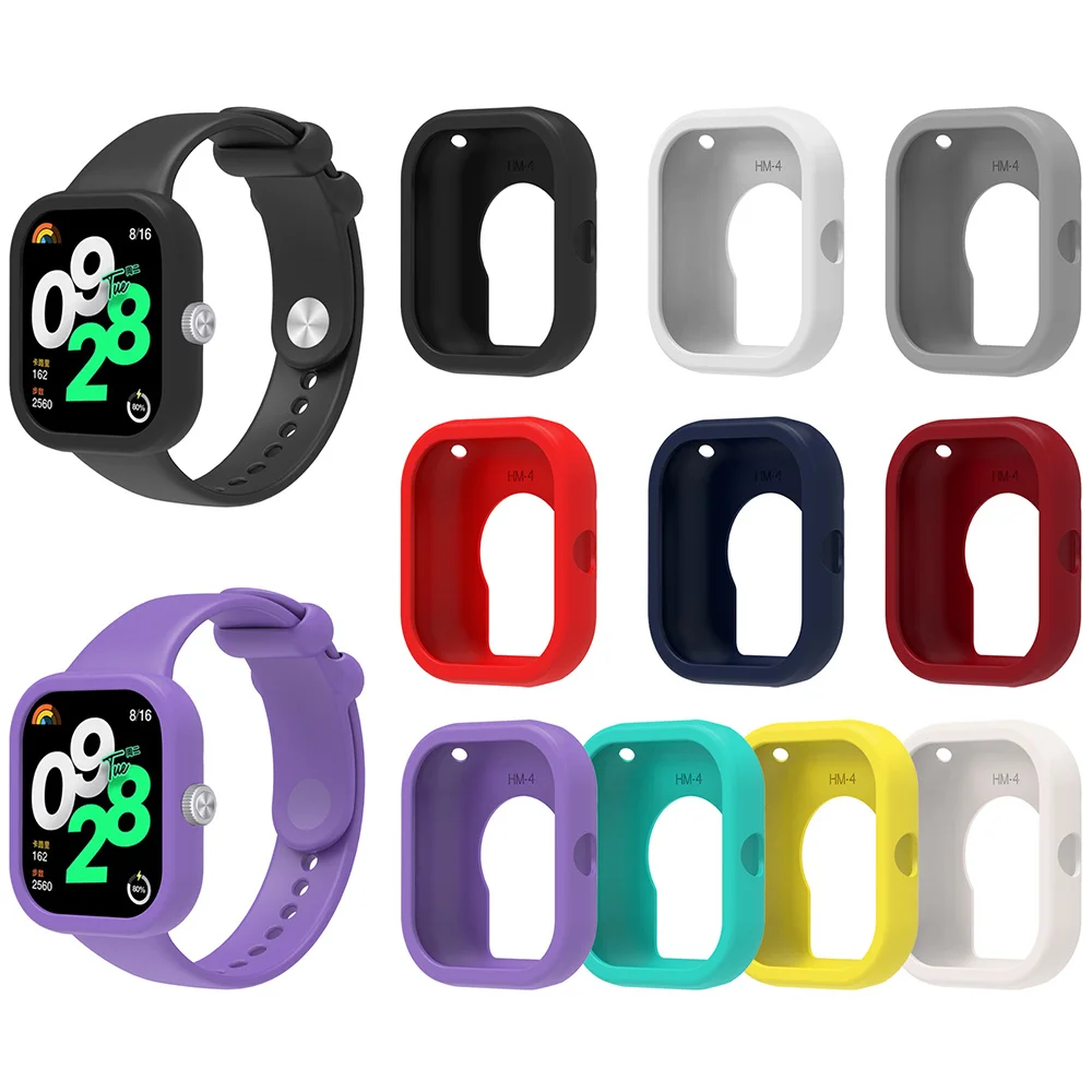 Watch Cover Watch Protective Case Watch Case Watch Protective Cover Watch Accessories Watch Case Redmi Watch 4 Soft Light Silicone Protective Cover Shell Sport Shell Replacement