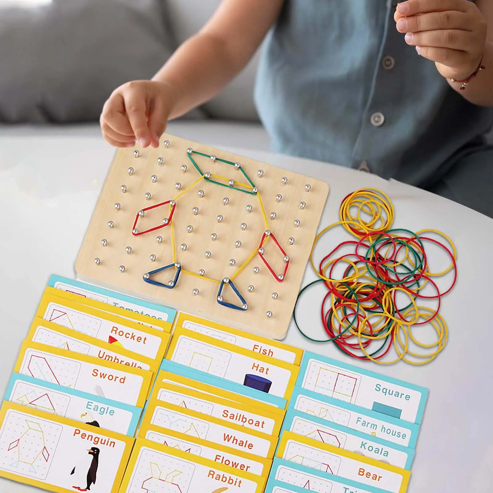 

Montessori Educational Toy DIY Graphics Learning Activities Math Manipulative Material for Space Imagination Geometry Learning