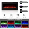 68" Fireplace TV Stand with 40" Fireplace, Modern High Gloss Fireplace Entertainment Center with LED Lights for TVs up to 78" 3