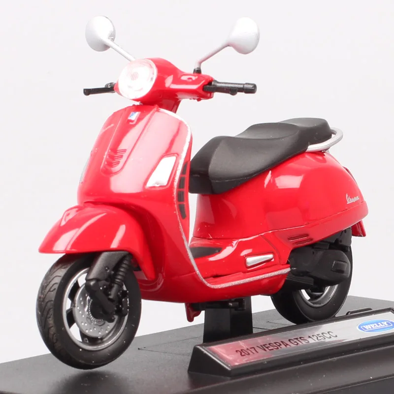 1:18 Welly 2017 Vespa GTS300 Motorcycle Scooter Model Toy Red 