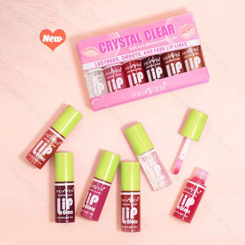 Lip Makeup Lip Gloss Lip Oil Lip Gloss Set Lipgloss Makeup Set Lip Oil Mirror Long Lasting Bb Transparent Makeup Shine Glitter Oil Cosmetic 6 Color