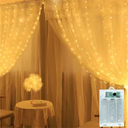 Enchanting LED Fairy Curtain Lights for Festive Decor and Celebrations (Warm)