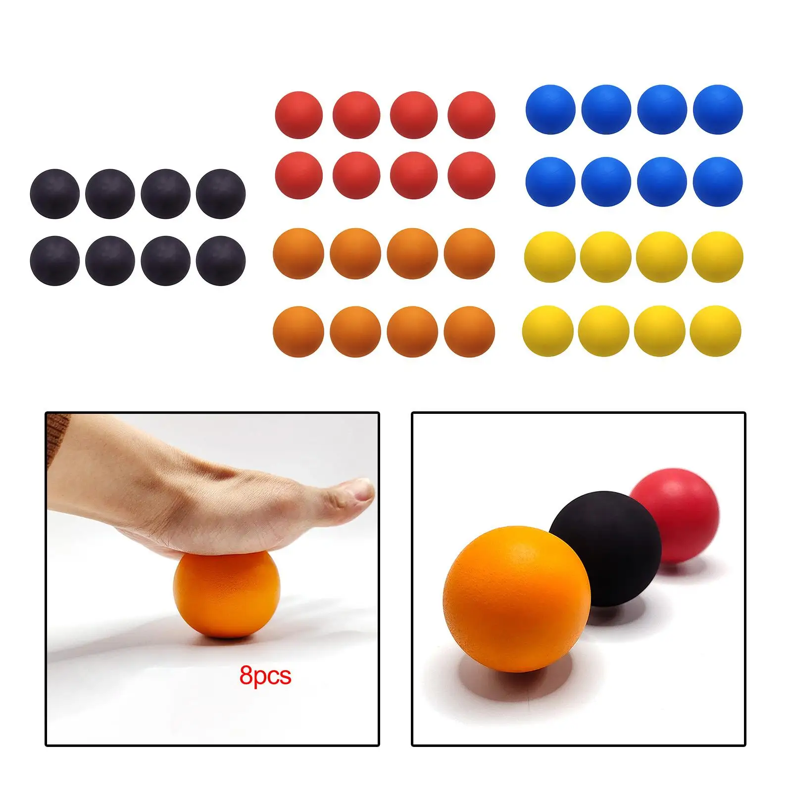 8Pcs 바운스 반응 공 연습 도구 훈련 장비 다기능 재미있는 고무 벽 공 야외용 운동 공