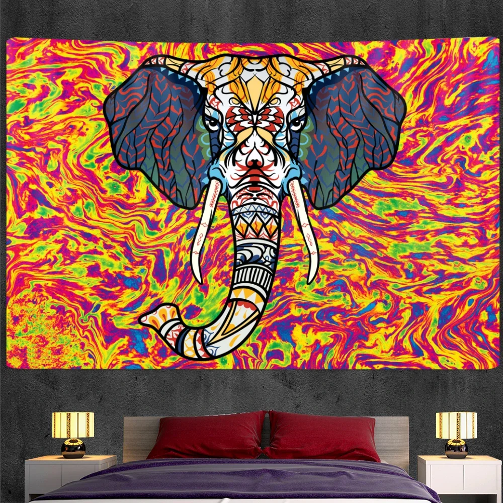 

7 colors. Indian elephant tapestry Hippie bedroom home decoration tapestry Bohemian decorative Yoga mattress sheet