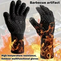 Gants de Barbecue une pièce, mitaines de four résistantes aux hautes températures, 500 à 800 degrés, ignifuges, isolation thermique, pour micro-ondes 1
