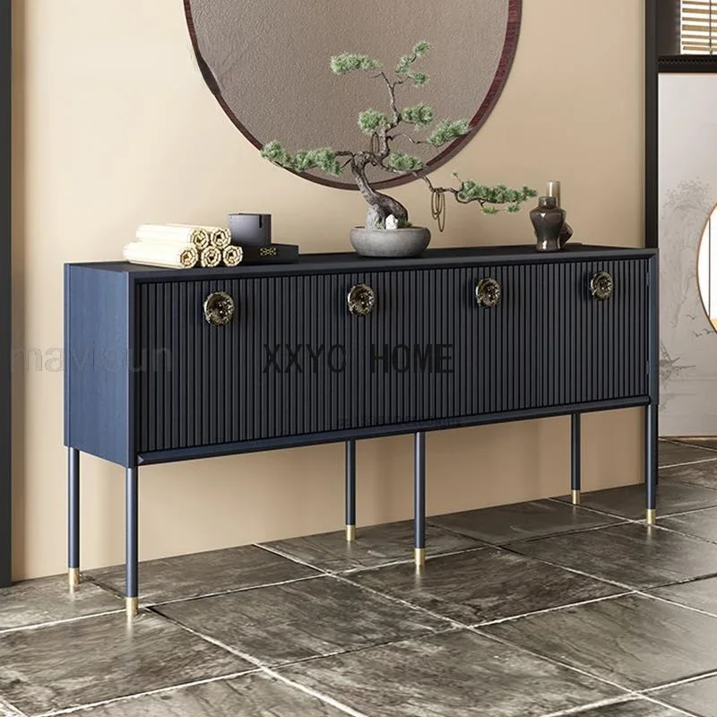 New Chinese Style Sideboard For Dished Modern Light Luxury Hallway Decoration Cabinet Villa Living Room Locker et Furniture