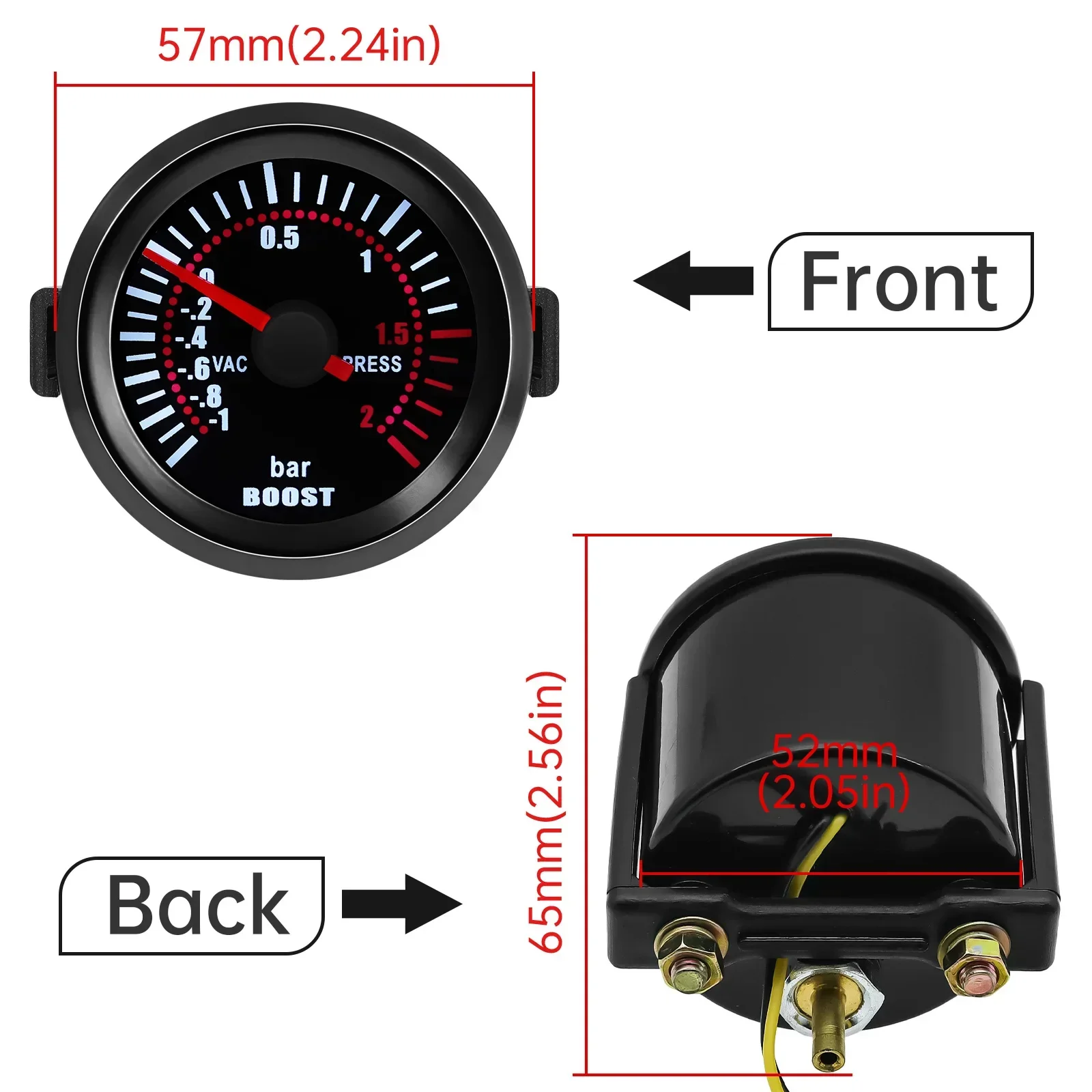 Universal 0-8000 RPM Meter Car Water Temp Oil Pressure Gauge Boost Gauge Bar/Psi Vacuum Water Temp Meter Smoke Pointer Car