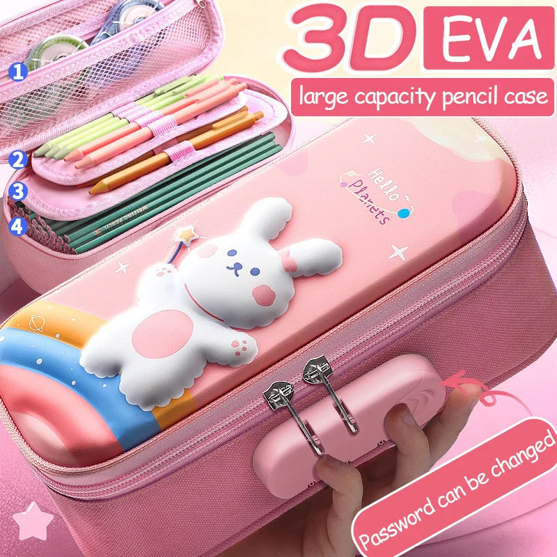 Eva Pouch 3d Pencil Case Storage Container Three-layer Large Capacity Pencil  Bag Hard Shell Smooth Zipper Marker Pen Holder Box - Pencil Cases -  AliExpress