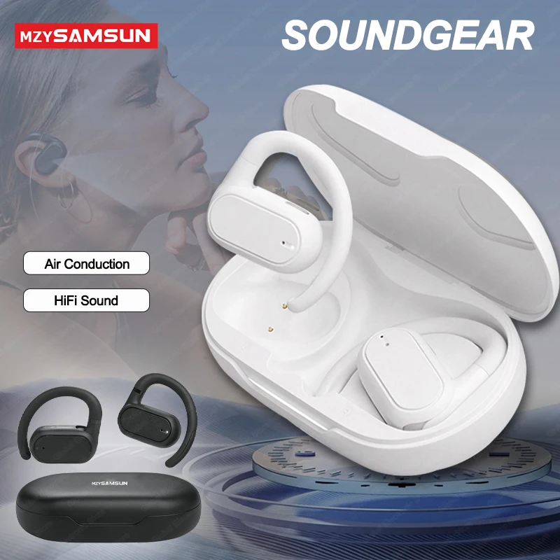 Накладные наушники SOUNDGEAR, настоящие беспроводные наушники, спортивные наушники с воздушной проводимостью, гарнитура с Hi-Fi звуком, Bluetooth наушники с микрофоном