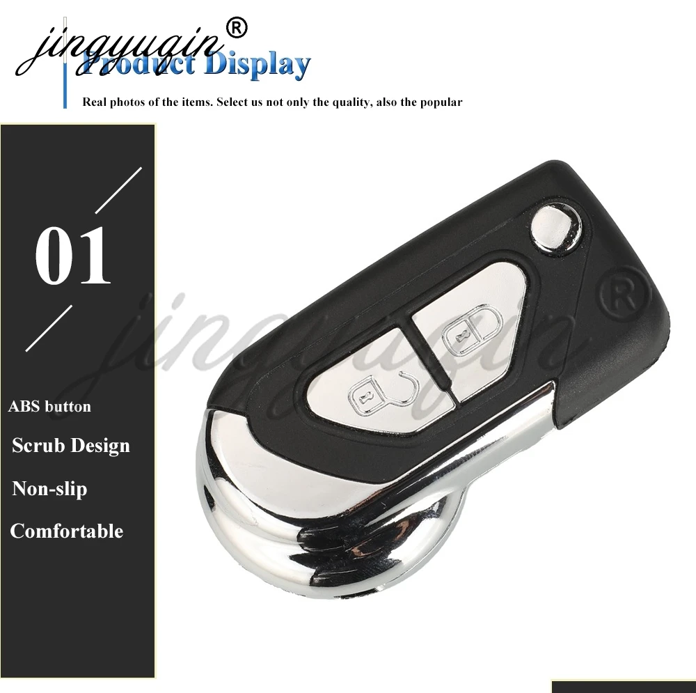 Jingyuqin für Citroen DS3 C3 Berlingo 2009-2017 Modell: CE0523 433MHz FSK ID46 PCF7941 Chip 2-Tasten Klappbarer Fernbedienungs-Autoschlüssel – Detail 4