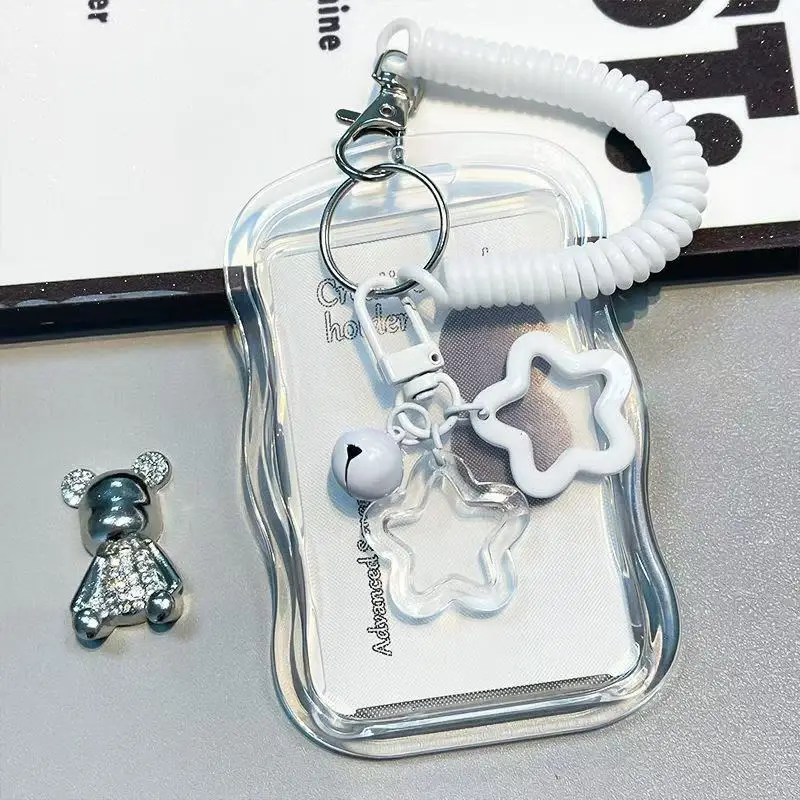 Clear Transparent ID and Card Holder with Star Design Protection