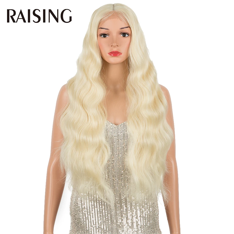 30 40 Inch Lace Front Wigs 13x6 Body Wave Black Lace Front Synthetic Wigs For Women Honey Blonde Colored Curly Wig Pre plucked