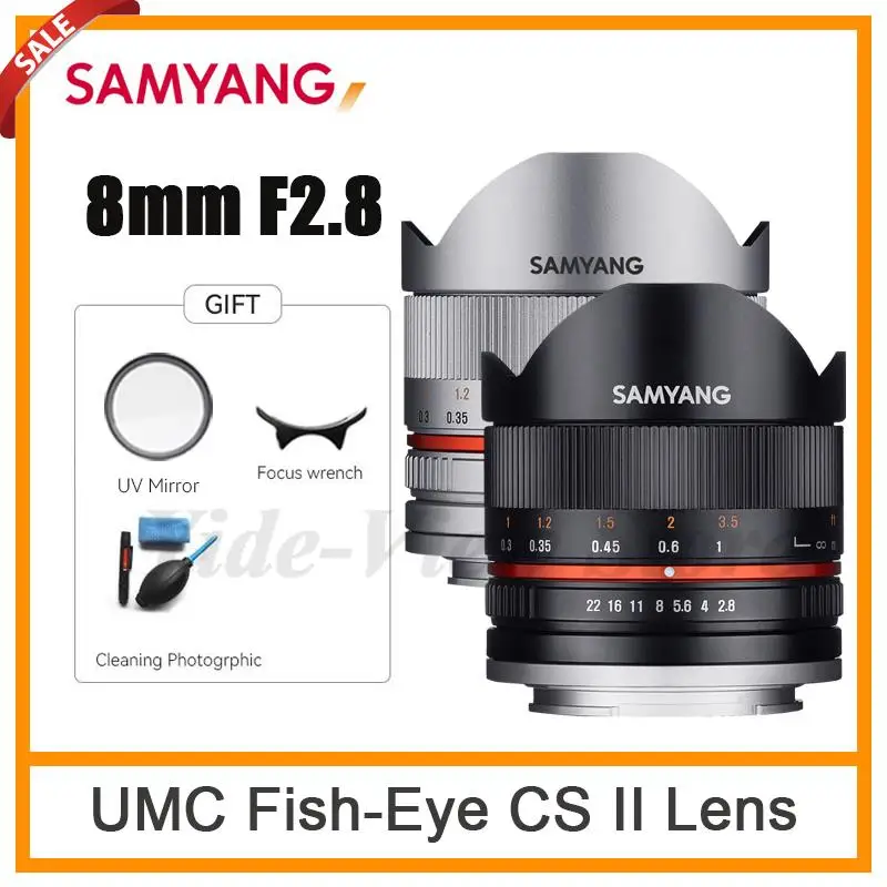 Samyang 8mm F2.8 UMC Fish-eye II Lens For Canon M Sony NEX (E-Mount)  Samsung NX fit Fujifilm X Mount Camera