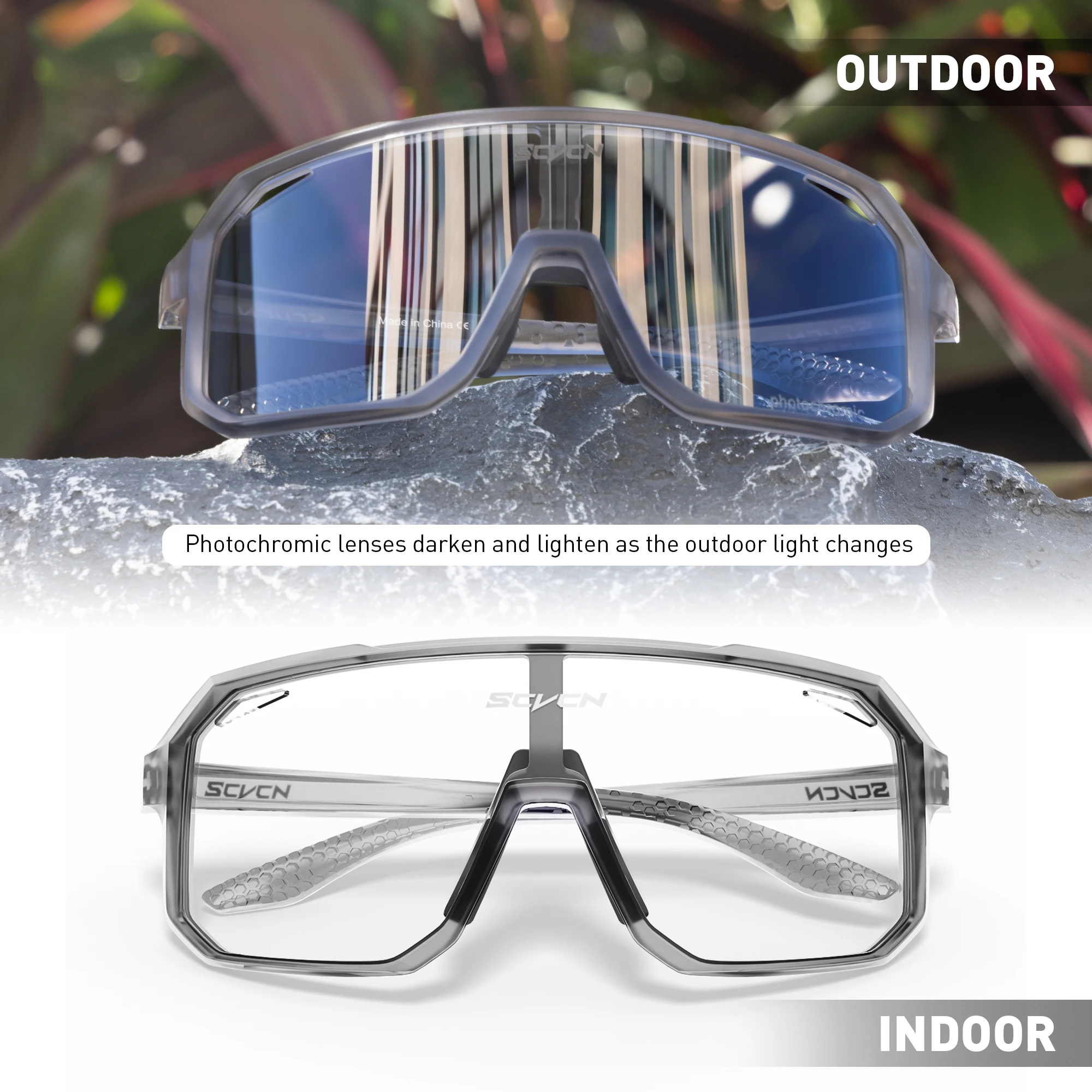 Scvcn óculos de sol fotocromáticos quentes, óculos para ciclismo ao ar livre, homens, mulheres, mtb, bicicleta de estrada, esportes, montanhismo, uv400 4