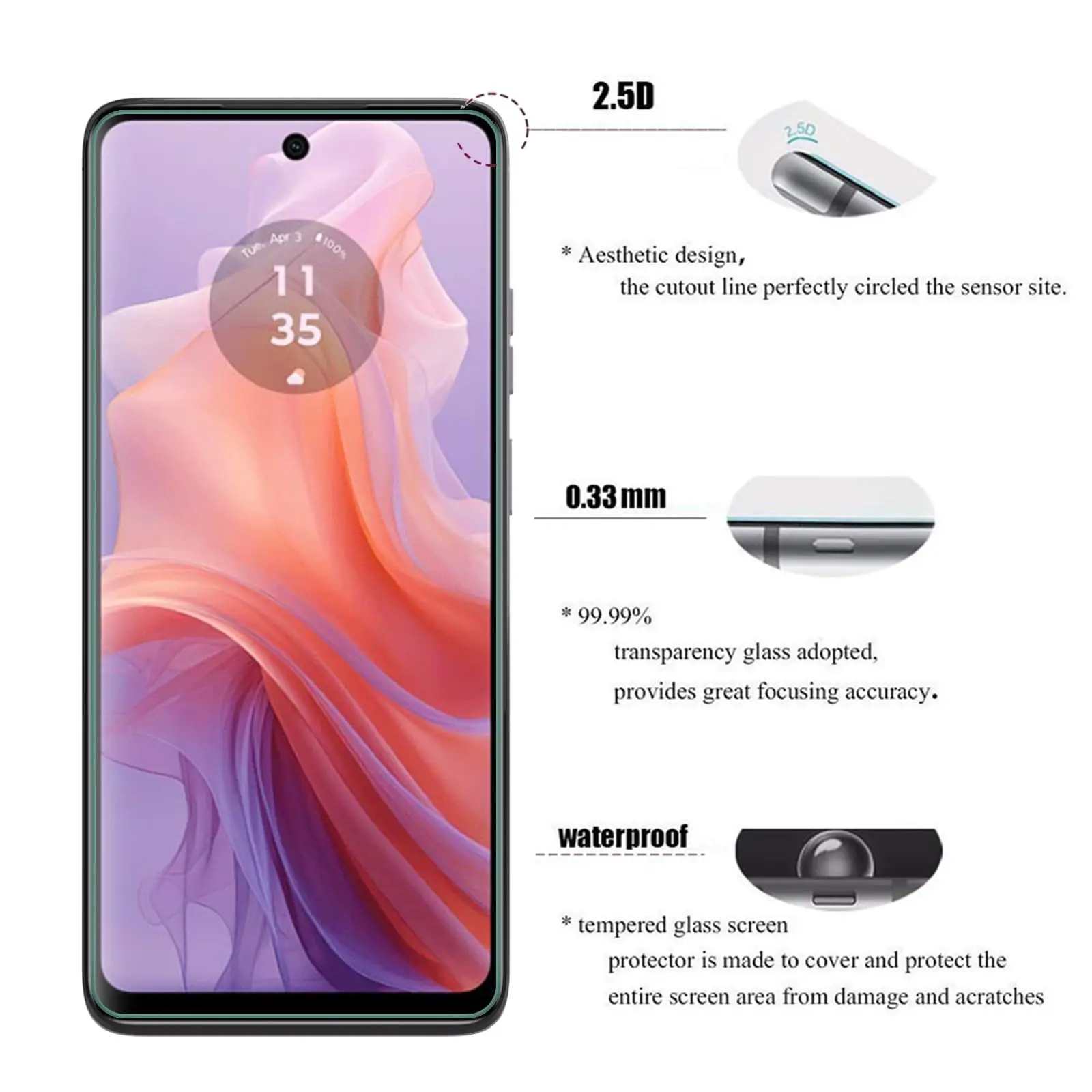 Premium Tempered Glass Screen Protector - 9H Hardness, HD Clear, Anti-Scratch