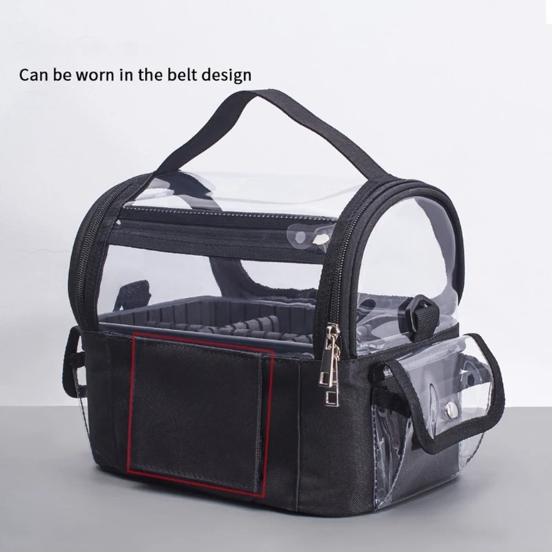 Stylish Transparent Brush Cosmetic Bag Detachable Dividers Suitable for Storing Makeup