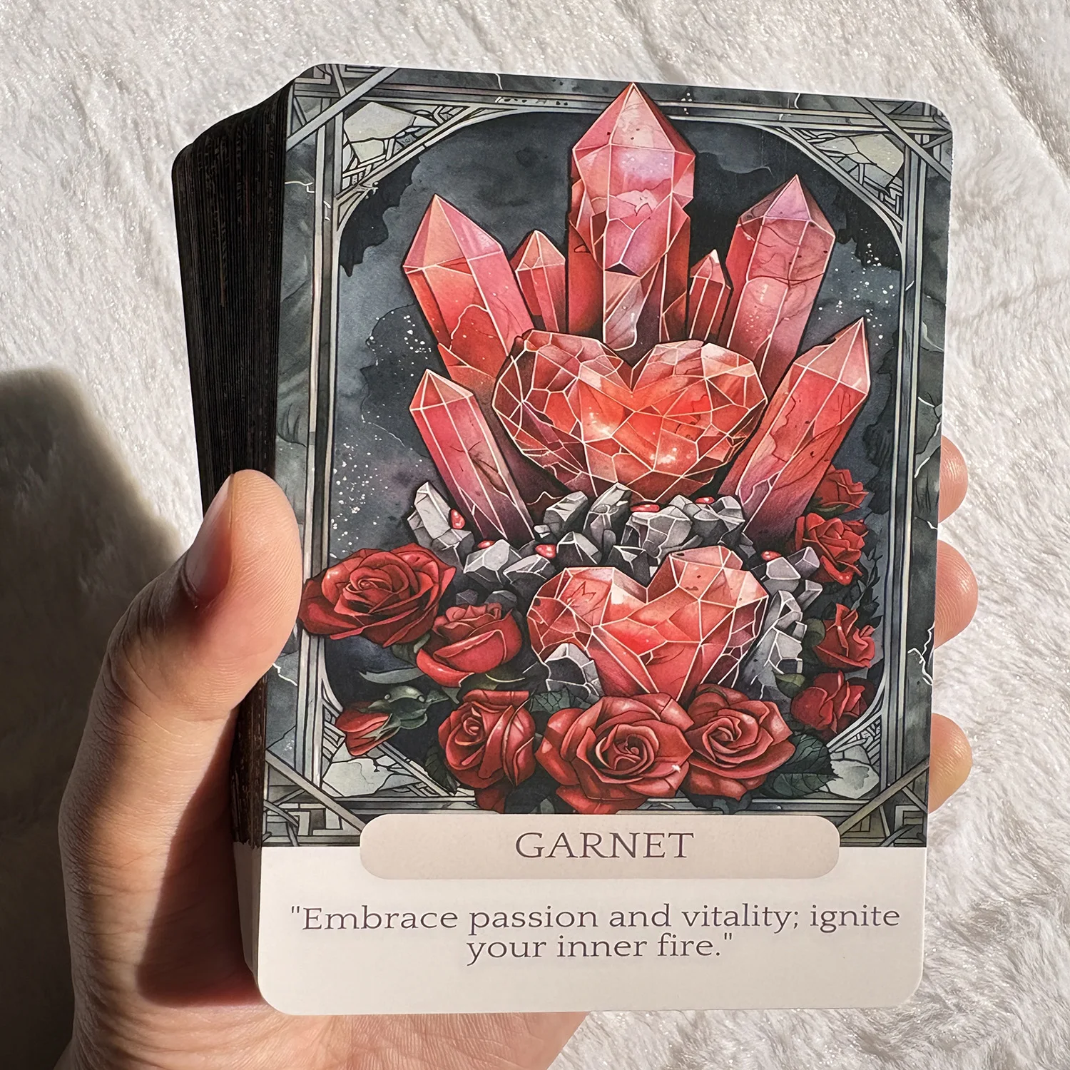 Crystals Wisdom Oracle Cards Crystal Tarot Deck 44 Cards 8.6*12cm Spiritual Insight Guidance