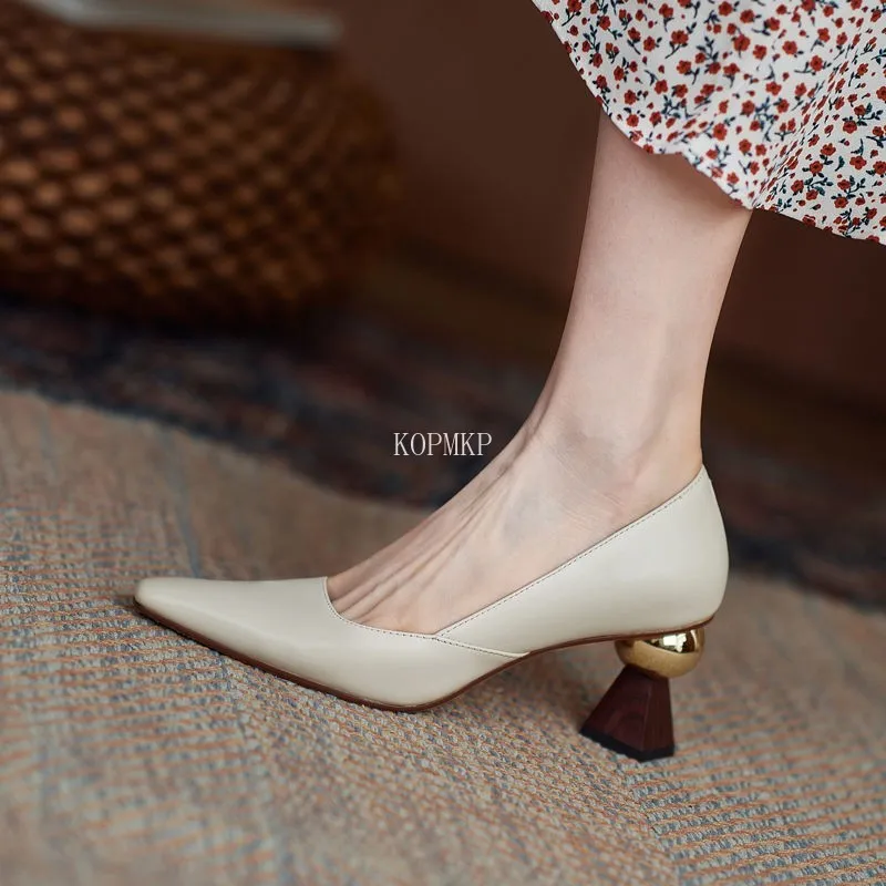 

Туфли-лодочки женские с острым носком, кожа, пикантные, шикарные стильные офисные рабочие туфли, высокий каблук-шпилька, черные классические туфли, 40