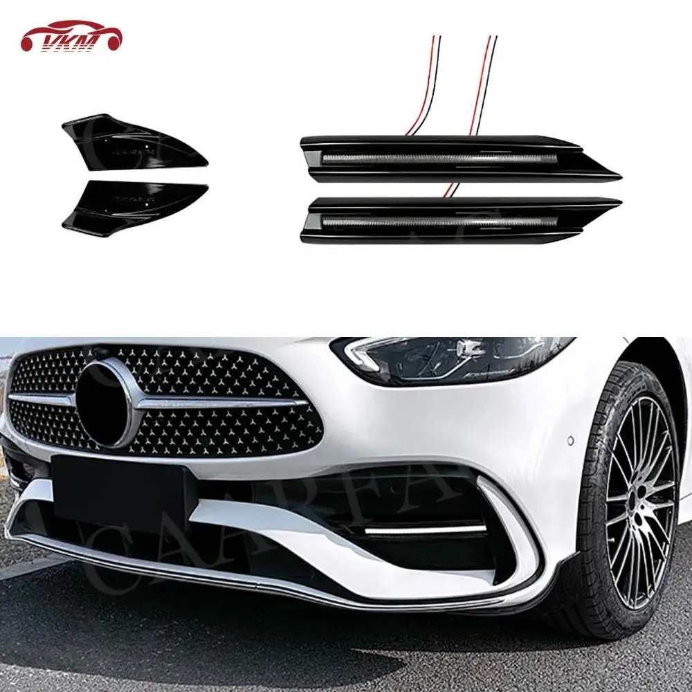 

Для Benz C Class W206 C200 C300 C43 AMG 2022 + передний бампер, боковые разветвители, защищают телефон, противотуманная лампа, аксессуары из АБС