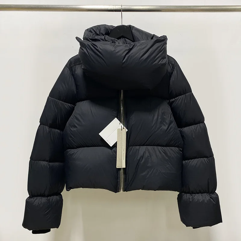 

Rick Diablo RO Owens White Duck Down Korean Style Stand-up Collar and Waist Men's Down Jacket Woman's Winter Coat Women Clothes