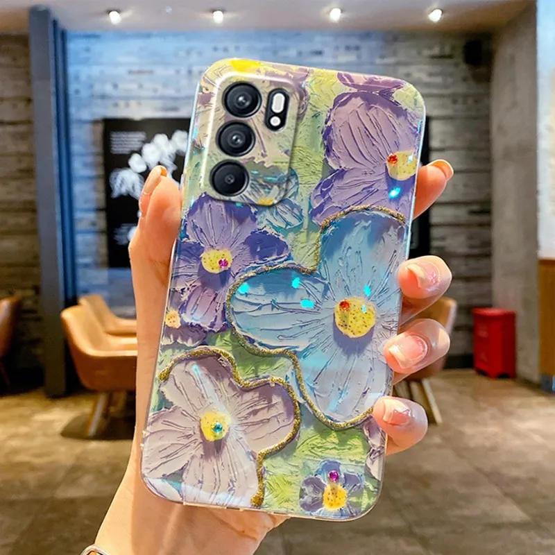 Oppo A94 Cover Luxury Flower  Oppo Realme 7 Pro Phone Case - Soft Phone  Case Oppo 7 - Aliexpress