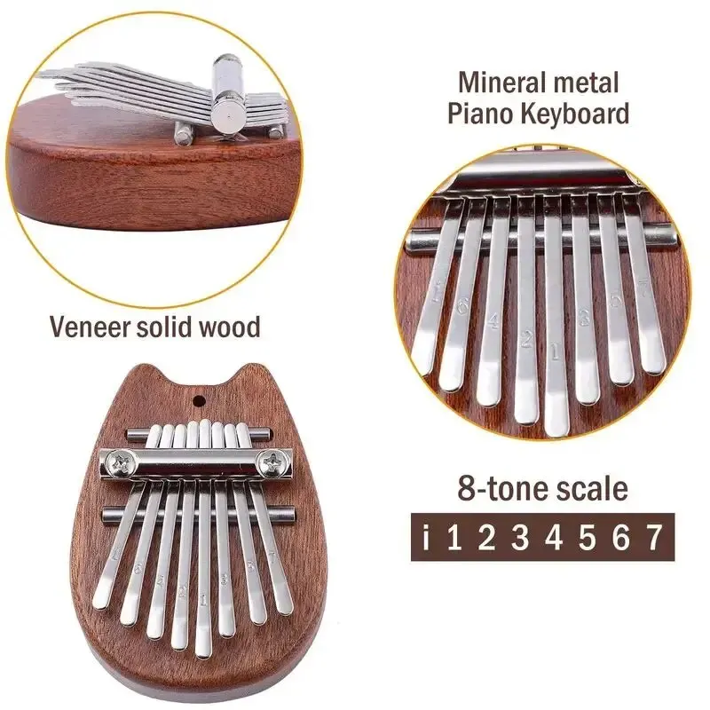 8 Key Mini Kalimba exquisite Finger Thumb Piano Marimba Musical good  accessory Pendant Gift