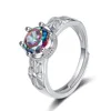 925 Sterling Silver Colour Zircon Adjustable Rings For Women   Vintage Luxury Jewelry Accessories Wholesale 2