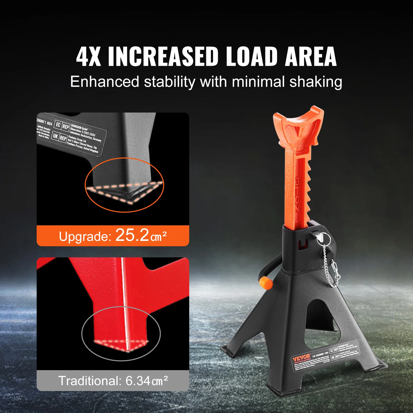 VEVOR Jack Stands 3/6 Ton (6000/12000 lbs) Capacity Car Jack Stands Double Locking Adjustable Height for lifting SU Pickup Truck