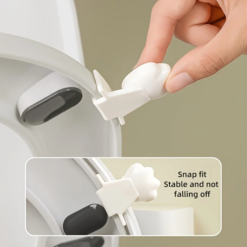 2 Stück/Set Toilettensitz-Hebegriffe im Katzenpfoten-Stil – hygienische, freihändige Badezimmer-Toilettensitzschlaufe und Abdeckungsheber – Detail 6