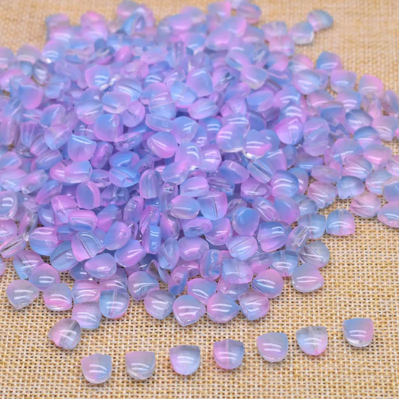 30pcs 9mm Multicolor Glass Tulip Flower Beads