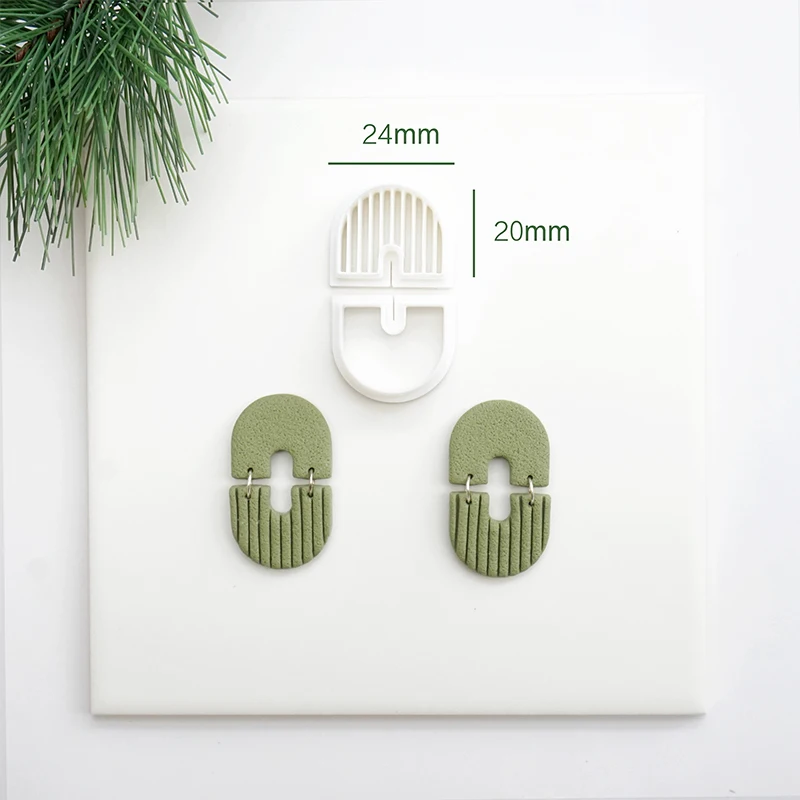 멀티 레벨 라인 디자인 폴리머 클레이 커터, 기하학 빈 소프트 도자기 몰드, DIY 수제 귀걸이 보석 절단 금형 도구