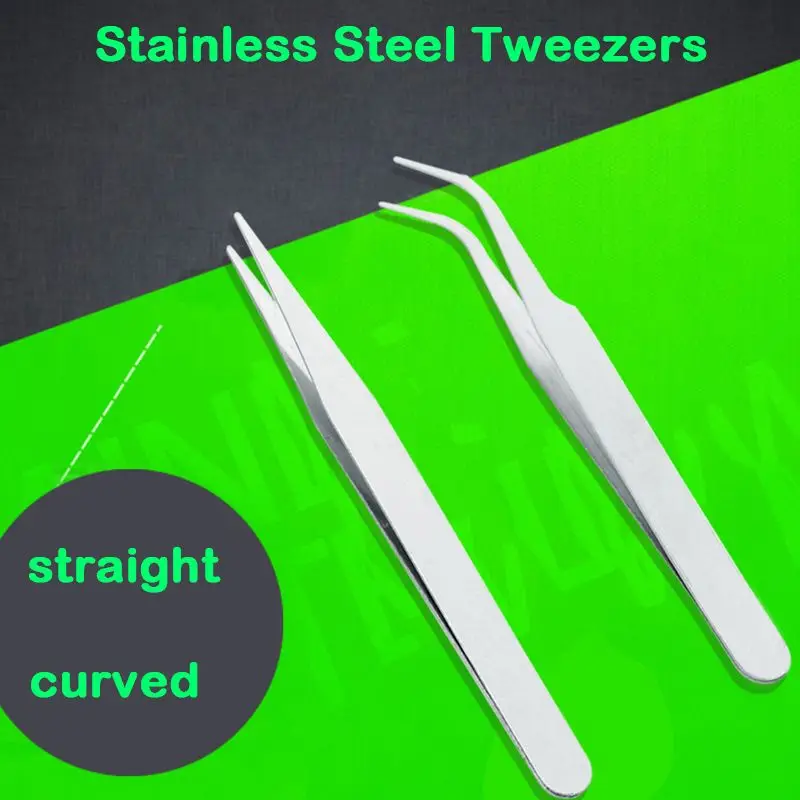 Precision tweezers,tweezer tool,esd anti static tweezers,cosmetic tool Stainless Steel Sewing Industrial Anti-static Tweezers Watchmaker Repair Tools Eyelashes Eyebrow Repairing Tweezer Makeup Tool