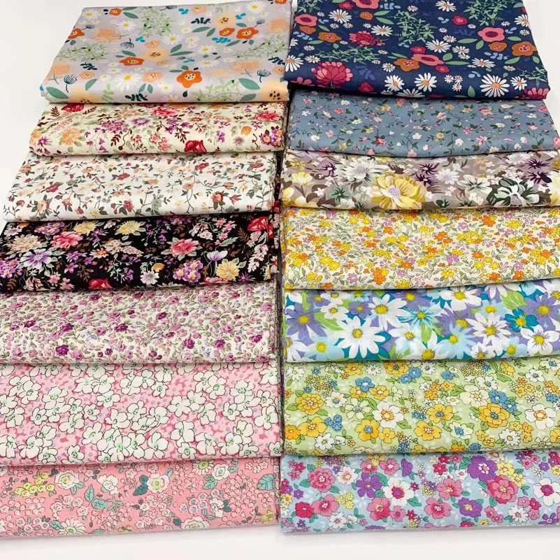 cotton fabric Floral Fabric Flower Cotton Printed Poplin Quilting Clothes Patchwork Muslin Sewing Accessories
