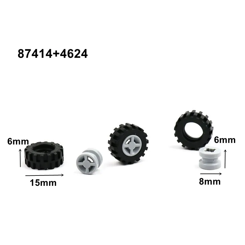 50 58PCS Mini Cars Wheel Axles Pack Tires 8 Models Building Blocks Parts MOC Enlighten Toys For Kids Assembly Small Bricks 4
